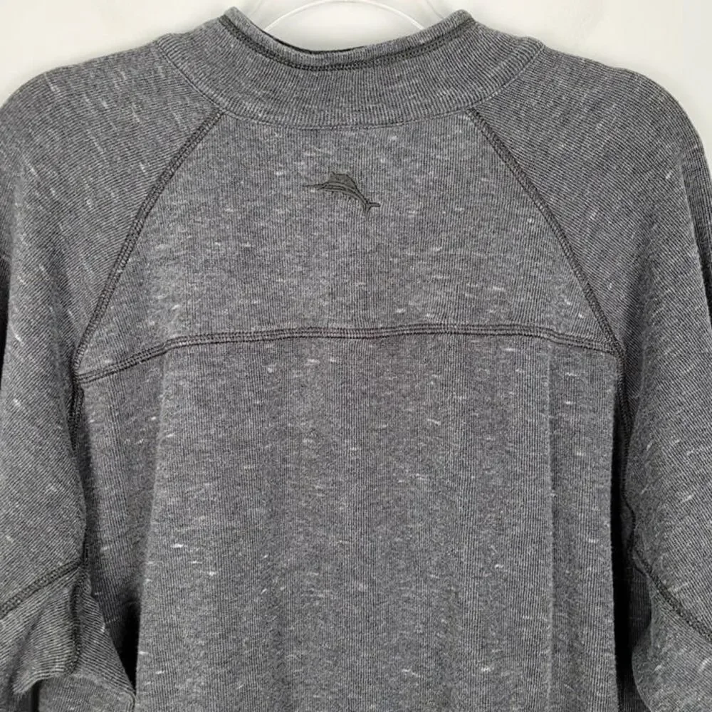 Tommy Bahama Size XXL Reversible Flipshot Half Zip Pullover Sweater Gray